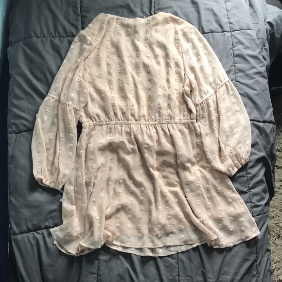 ROBERT LOUIS Moonlight mini dress raised dot pattern sheer with inner lining 1X - Picture 2 of 12